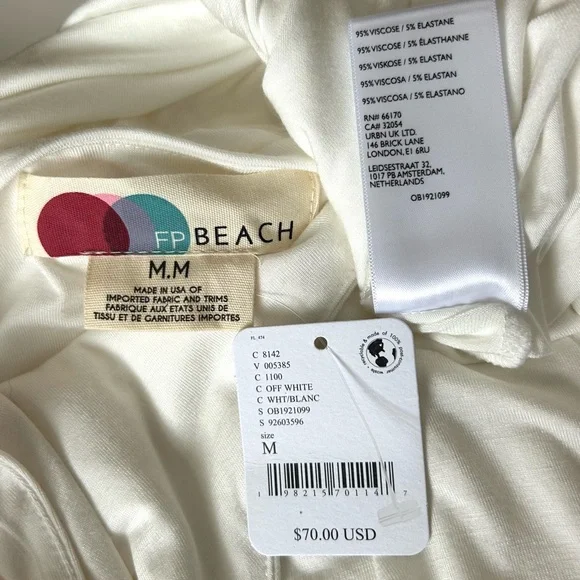 Free People FP Beach Feliz Maxi Dress Slits White Size Medium M NWT - Picture 11 of 11